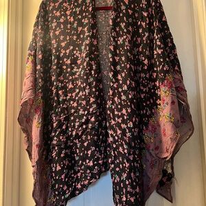 Lane Bryant Floral Kimono with Pink and Black Design- one size fits most
